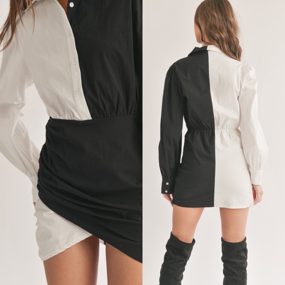 *24 HOUR SALE* A Split Decision Color Block Mini Dress - Picture 7 of 7